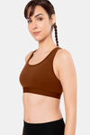 Amante Padded Anti Microbial Sports Bra - Potting Soil — thumbnail 2